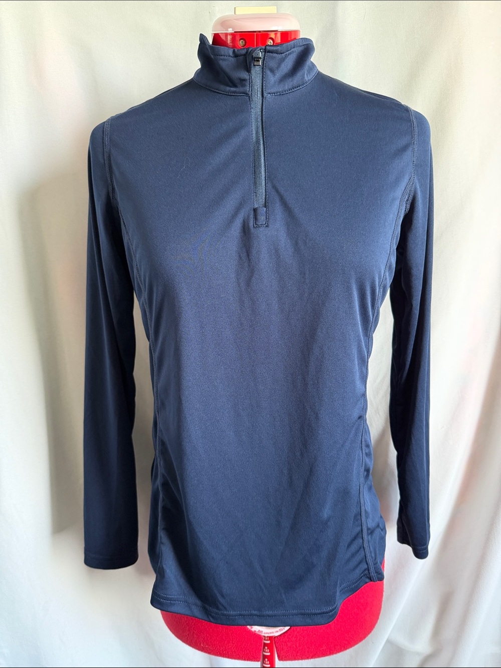 Women's Navy Long-Sleeve Quarter-Zip Performance Tee